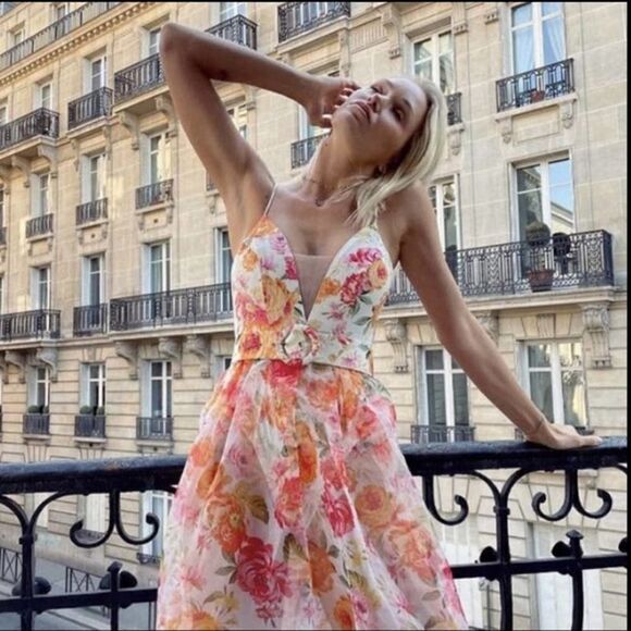 For Love & Lemons Peony Maxi Dress in Coral XL(US10-12) - Picture 1 of 12